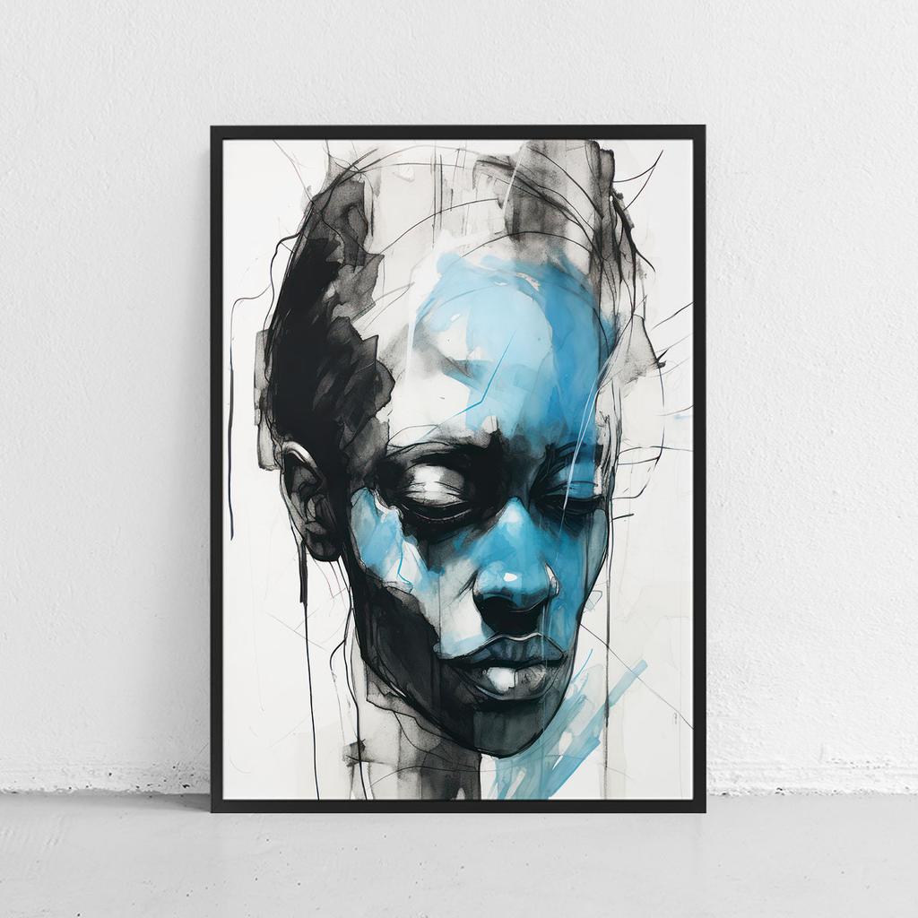 Plakat twarz portret abstrakcja