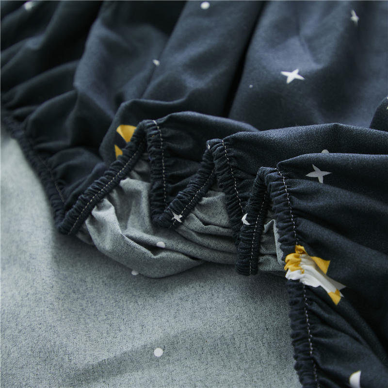1pcs Mattress Cover Printed Fitted Sheet Four Corners with Elastic Band Bed Sheet (Without Pillowcase)