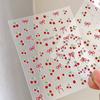 Kawaii Cherry Bow Nail Stickers 5D French Cute Red Bow Fruit Design Self Adhesive Decoration Nails Stickers DIY Nail Accessories