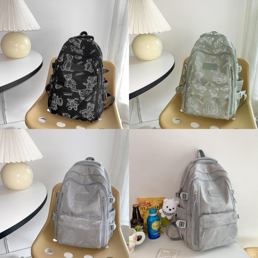 Nylon School Backpack For Girls And Boys With Design And Animal Print For Middle School Use