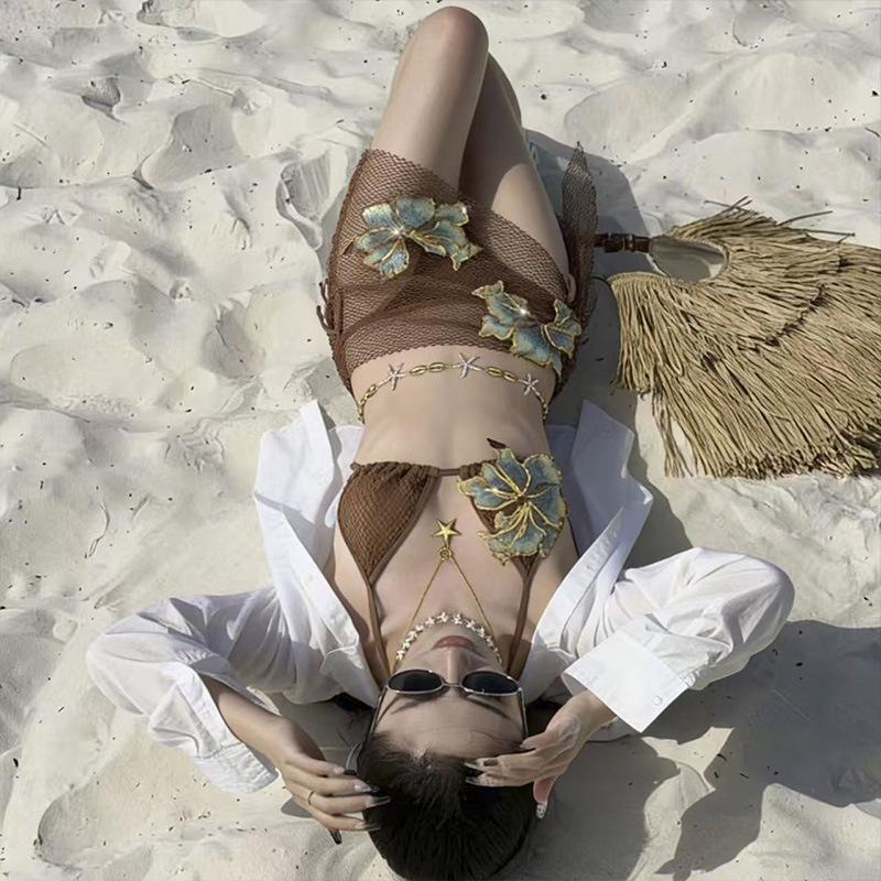 Women's Korean One-Shoulder Halter Backless High-Waisted Tummy-Control One-Piece Swimsuit