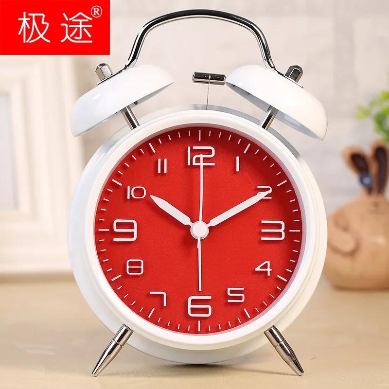 Durable4-Inch Three-dimensional Digital Alarm Clock Creative Classic Silent Student Loud Double Bell Bell