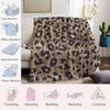 Warm Tan Leopard Print Flannel Blanket Warm Soft Halloween Christmas Couch Warm Cozy Decorative Decor Gift for All Season