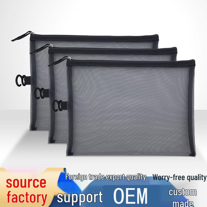 Zippered A4 Nylon Mesh File Organizer with Hook