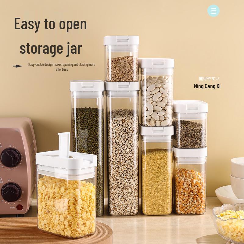 

Japanese Airtight Plastic Storage Can for Snacks, Dried Fruits, Tea, Noodles - Dustproof & Moistureproof 0.5L прозрачный