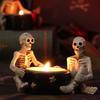 Mysterious Witch Skeleton Candle Stand, Handmade Resin Candle Holder CAndlestick for Themed Parties Halloween
