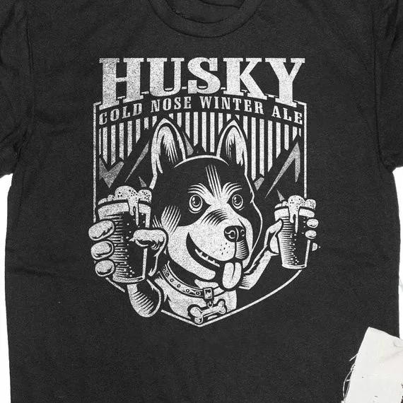 Husky Dog Husky Ale Craft Beer Drinking Beer TShirt 100 Cotton ONeck Summer Short Sleeve Casual Mens Tshirt Size S3XL S