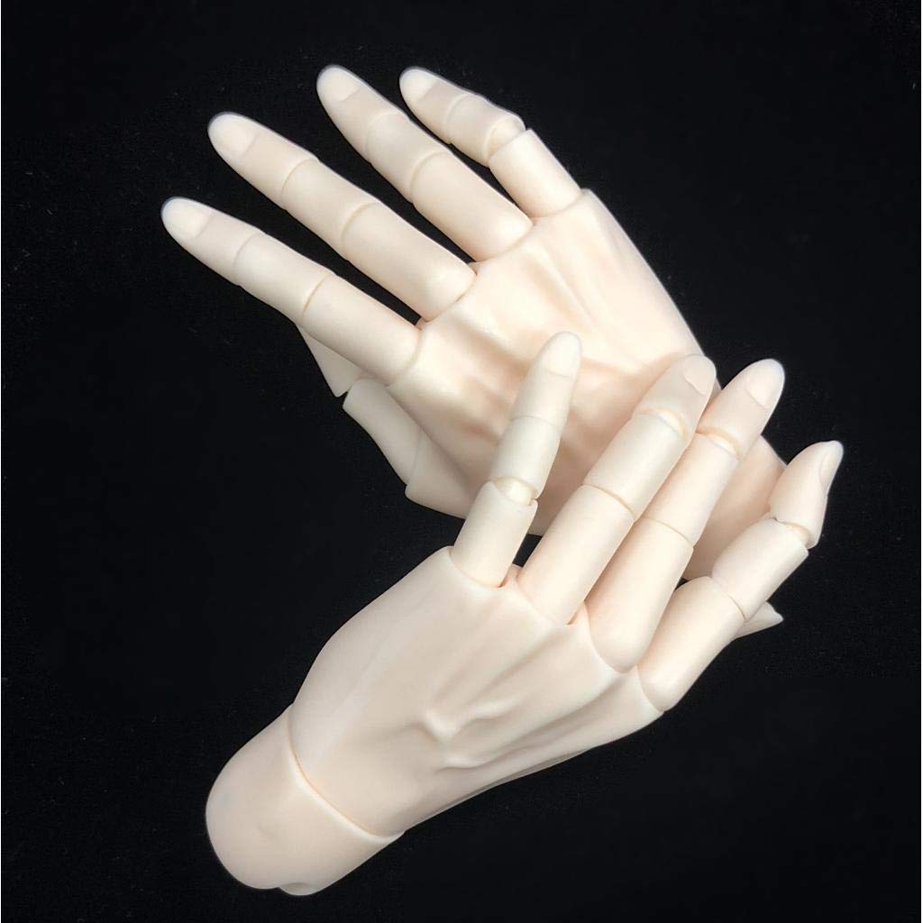 P Prettyia Hand Flexible Male Doll Hand Model Doll Making 2 Colors Normal Skin 15-joint 1/3BJD -