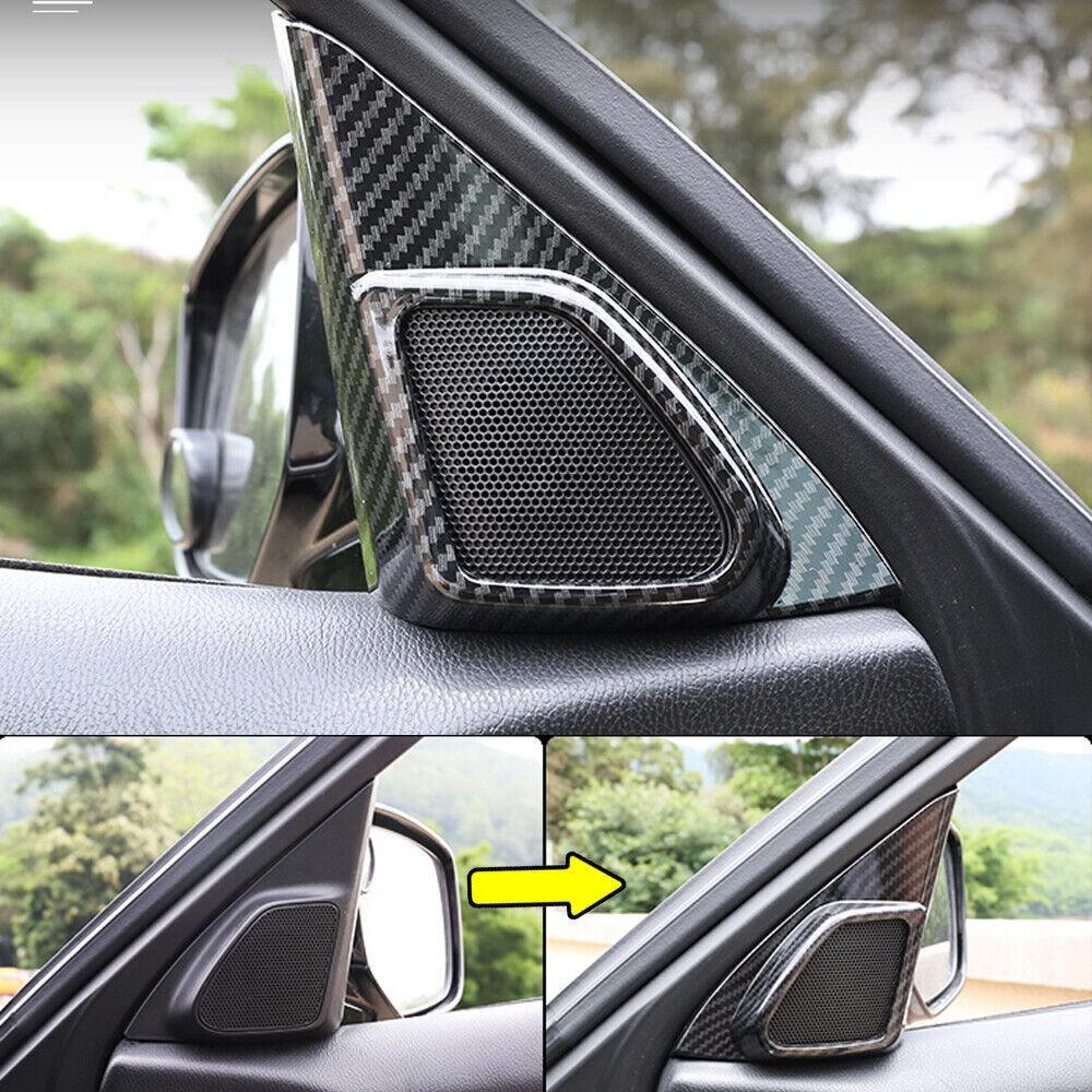 Carbon Fiber Style Car Door Audio Outlet Cover Trim For Honda Accord 2008-2013