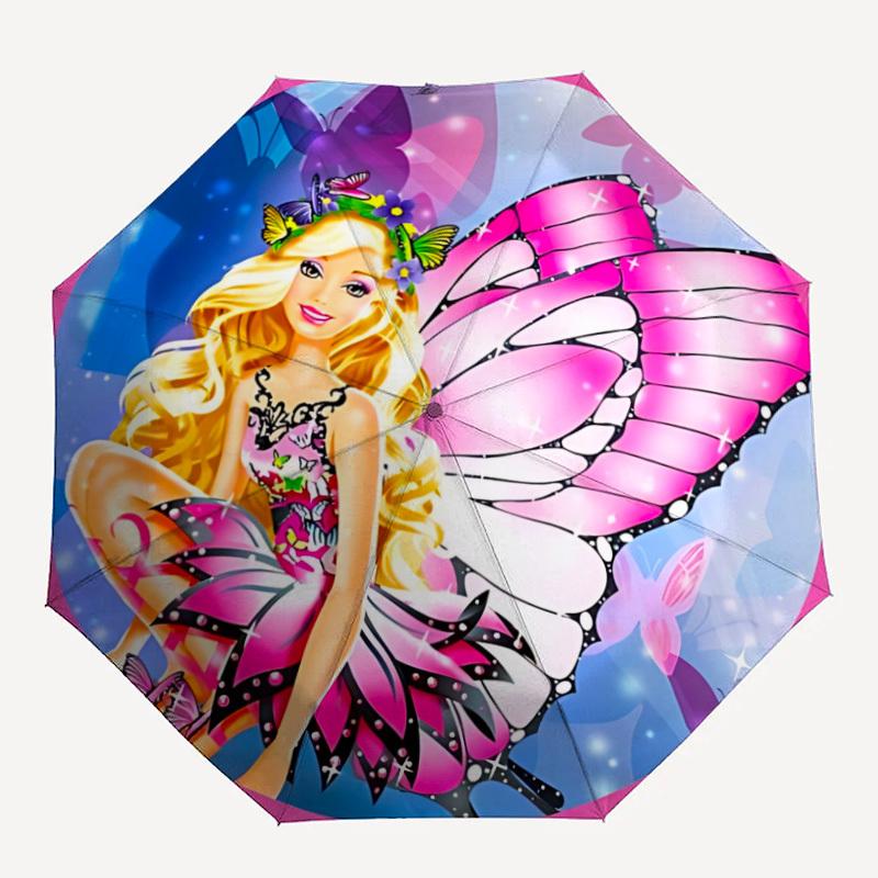 1pc Barbie Automatic Umbrella - Sturdy Iron Frame, Portable Folding Design, Suitable For Everyone In All Seasons Yy251020202