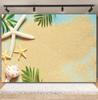 Sommer Strand Sand Hintergrund Fotografie Tropisch Hawaii Meeresufer Seestern Muschel Baby Geburtstag Feiertagsparty Hintergrund Foto Requisiten