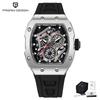 PAGANI DESIGN YS012 Men’s Quartz Skeleton Watch Japan TMI VH88 Movt Silicone Strap Sapphire Glass Waterproof Wristwatch For Man