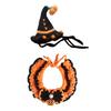 Halloweenský klobouk dýně pro mazlíčky a obojek duchů, nastavitelný gotický outfit pro kočky a malé psy, pletené kostýmní doplňky