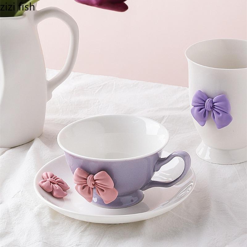 Girl Butterfly Ceramic Mug Afternoon Tea Cups Coffee Mug  Water Cup Milk Tea Cups Breakfast Cup Milk Mugs Juice Mugs Drinkware