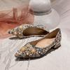 Women Pointed Toe High Heels 2026 Autumn New Ladies Retro Style Rhinestone Decorate Party Dress Pumps Size 34-42 Zapatos Mujer