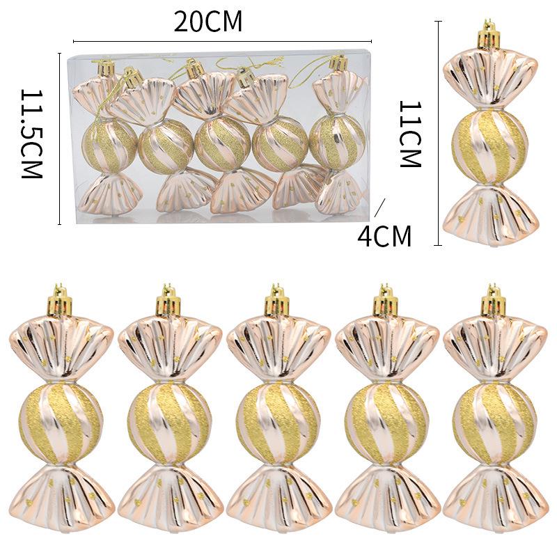 

Рождественский набор гальванизированных конфетных подарочных коробок и украшений, красочная коллекция из 5 предметов