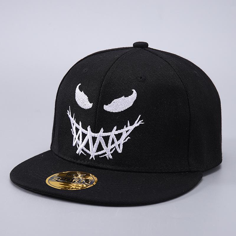 Funny Emoji Baseball Cap Personality Embroidery Hip Hop Flat Brim Shade Cap Batch