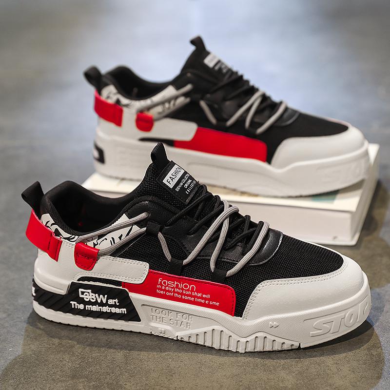 Men's Thick Sole Casual Shoes Four Seasons Soft Sole Non Slip Outdoor Flat Walking Shoes Fashion Youth Joker Sports Board Shoes