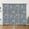 Curtains Bright Bohemian Lattice Sunshade Digital Printing Curtains Blackout No Punching