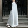 European & American Style Satin Long Skirt: Silky, High-Waist, Slim Fit, Summer Design for Elegant Wear.