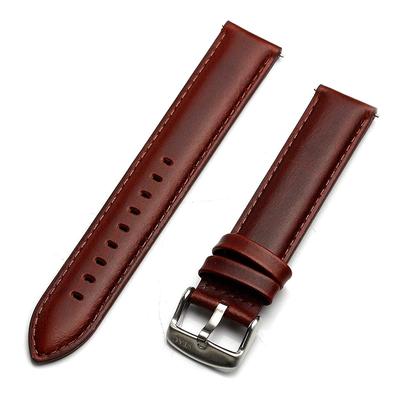 Das Stack Ersatz 18mm Italienisches Lederarmband, Breit, (Einfaches Braun)