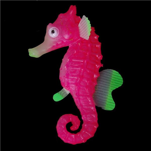 Galapara Aquarium Sea Horse Ornament Red//Yellow//Green Random 1 Pack Glow Fish Tank Decorations with Thin Invisible Line Suction Cup Seahorse Luminous Ornament Safe Soft Silicone Material in