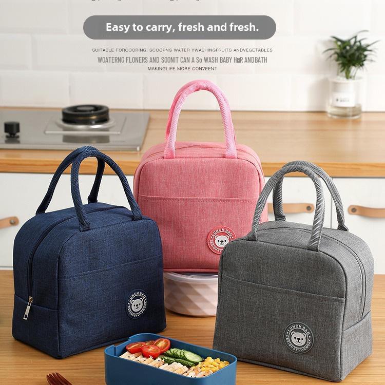 Bear Leather Label Insulated Lunch Bag - Thickened with Printed Design CLE