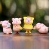 Miniature Pigs Statue Garden Decors Small Resin Pigs Figurine Toy Mini Cake Toppers for Birthday Party Decors Supplies
