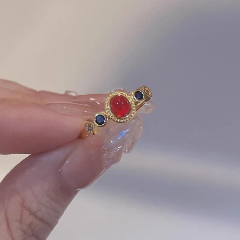 Vintage Little Palace Sparrow Ruby rings for women High End Exquisite Color Ring classics Style Art Party Jewelry Gift