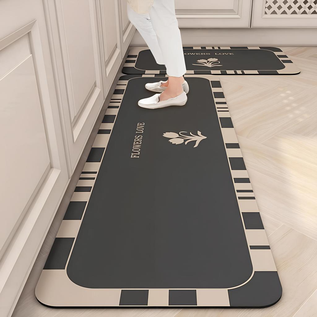 Kitchen Floor Mat: Water-Absorbing, Quick-Drying, Anti-Skid, Dirt-Resistant, Easy-Care, Soft Diatom Mud Mat