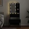 LED Vanity Table Set 2 pcs Black Oak Effect Particleboard