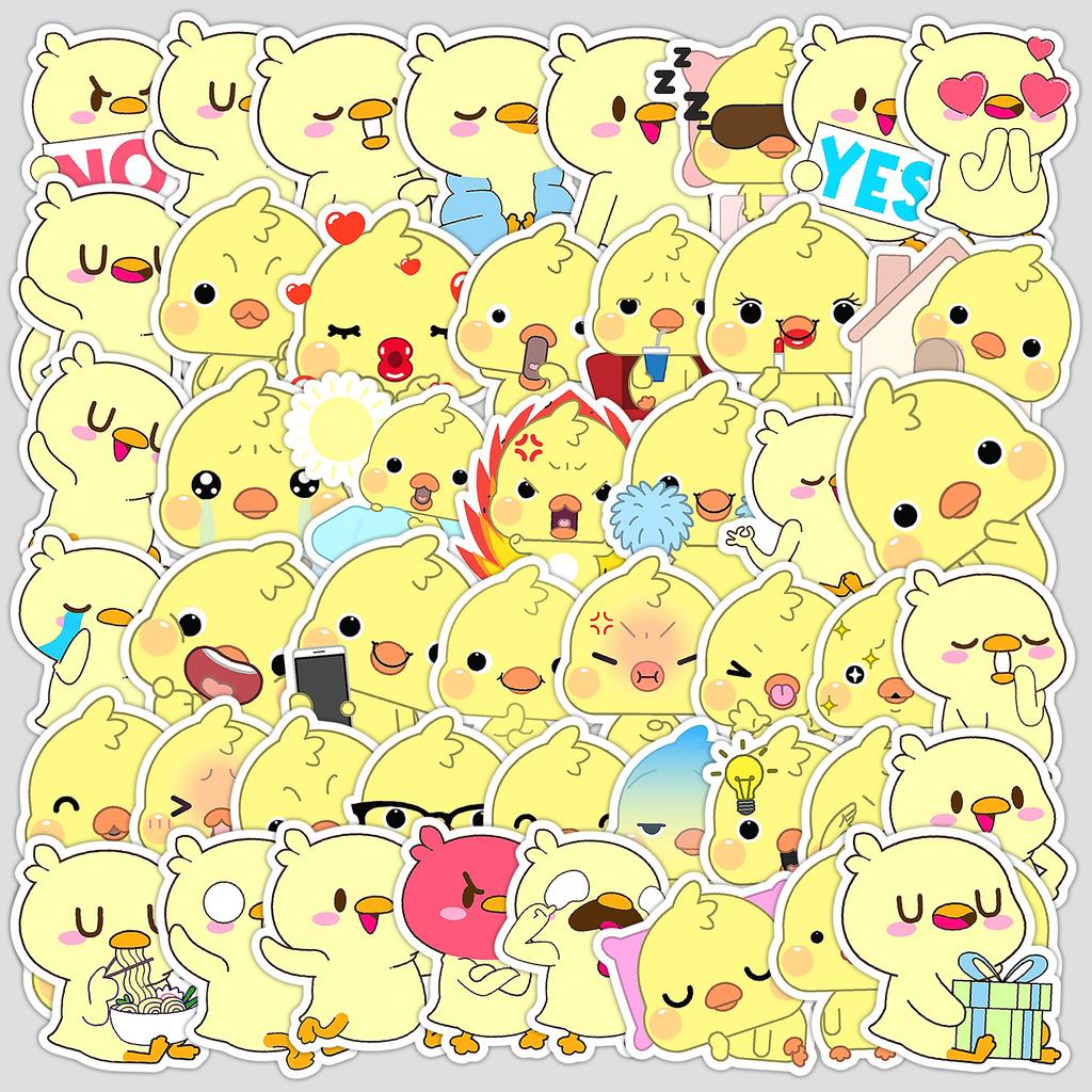50 Cute Little Yellow Duck Graffiti Stickers Creative DIY Animal Stickers Mobile Phone Computer Waterproof Decorative Stickers