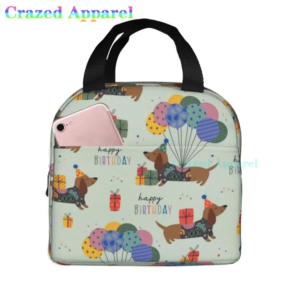 Ucsaxue Dogs I Love My Pet I Love Dachshund Lunch Bag Travel Box Work Bento Cooler Reusable Tote Picnic Boxes Insulated Bags