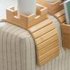 1/2Pcs Bamboo Couch Armrest Table Wooden Arm Tray with Removable Cup Holder Foldable Anti-Slip Sofa Side Remote Controls Phones Cups Snacks Organizer