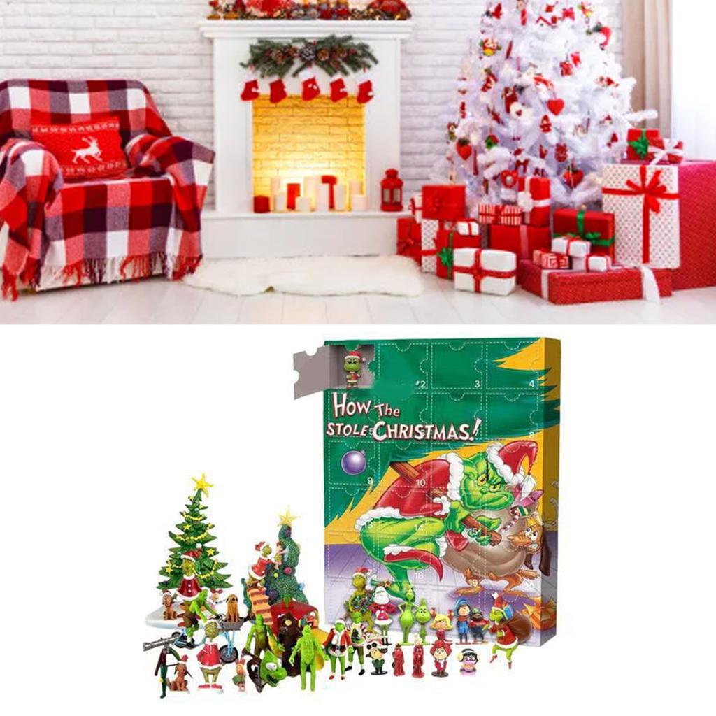 Advent Calendar Figures Cute Cartoon Countdown Calendar Blind Box for Kids Present Collectible
