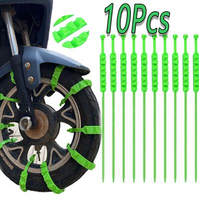 10PCS Universal Winter Car Tyre Anti-skid Chain Snow Emergency Quick Chain Motorbike Tyre Anti-skid Tie Thickening Type