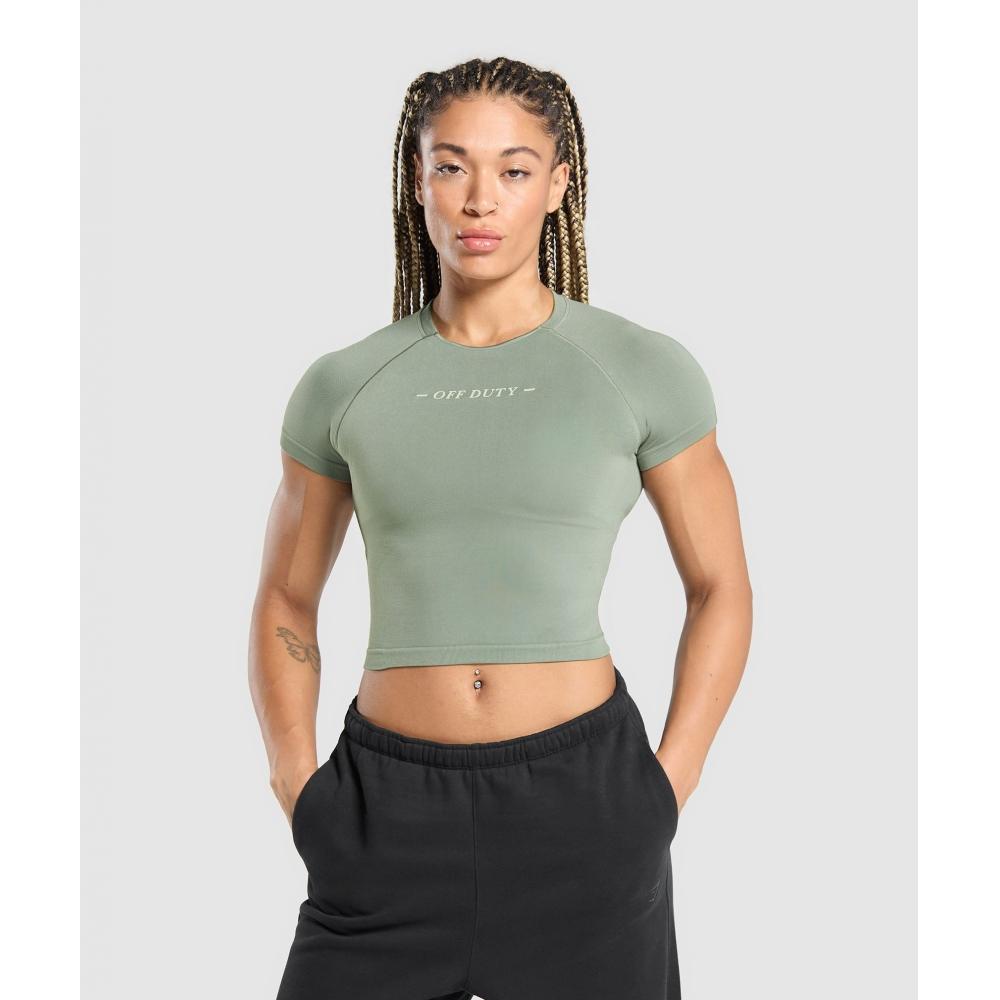 

Gymshark Футболка Off Duty Baby, зеленая, B2B2Y ECJF XS
