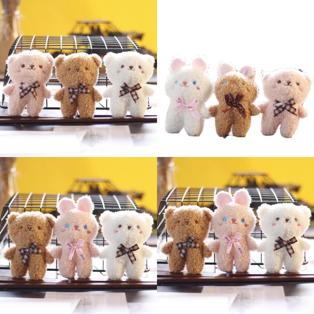 Charming Pink Teddy Bear Soft Plush Toy Key Holder Cute Bag Charm 10cm