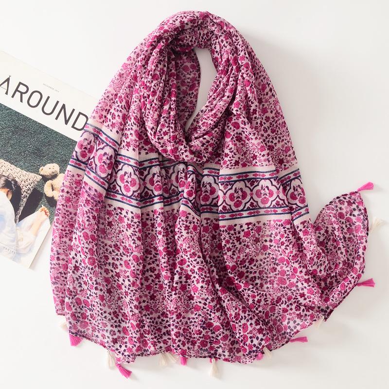Autumn Fashion Aztec Geometric Tassel Viscose Shawl Scarf Lady High Quality Wrap Pashmina Stole Bufandas Muslim Hijab Sjaal