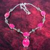 Pink Sea Sediment & Kunzite 925 Solid Sterling Silver Necklace with Adjustable Chain, Handmade Gemstone Jewelry Necklace For Memorial Day
