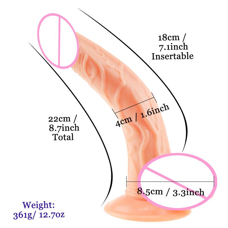 Upward Curved Dildo Sucker Female Simulation Dildo G-Spot Masturbation Fake Penis Male Anal Plugs