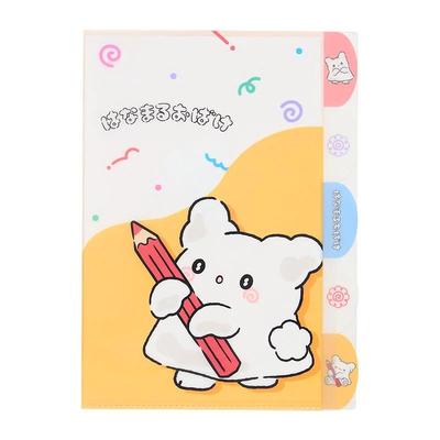Sanrio HANAMARUOBAKE A4 Clear File with 5 Pockets ( Doodle ) Japan NEW