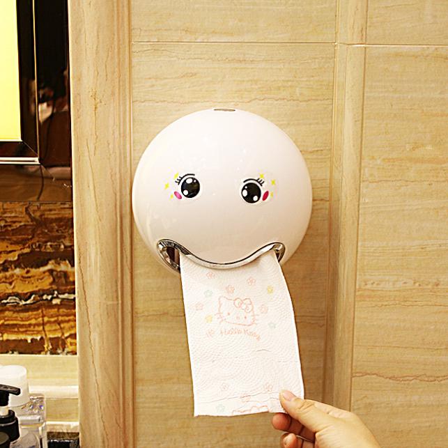 

Настенный туалет и кухня мультфильм водонепроницаемый рулон туалетной бумаги трубка туалетная бумага коробка Emoji Roll белый
