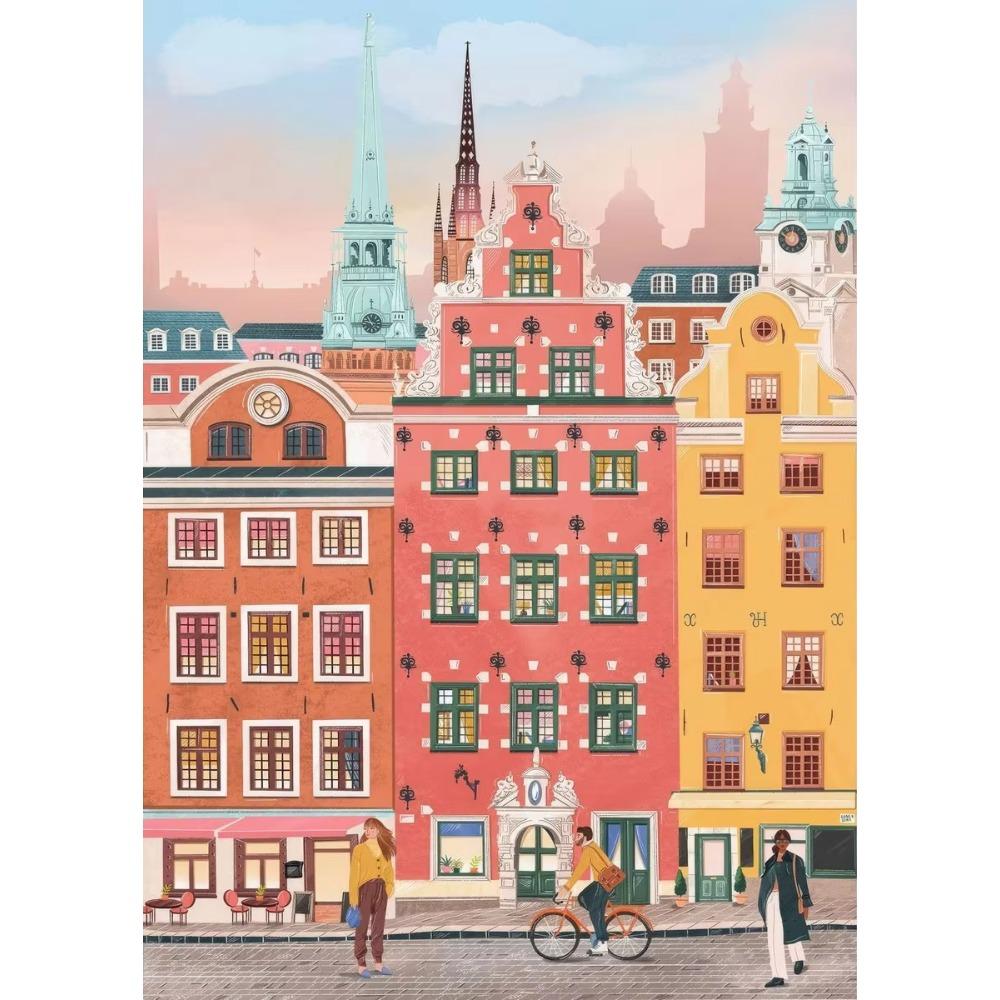 World Travel City Landscape Poster Print Greece Italy Florence Paris France Canvas Painting Wall Art Picture for Room Home Decor