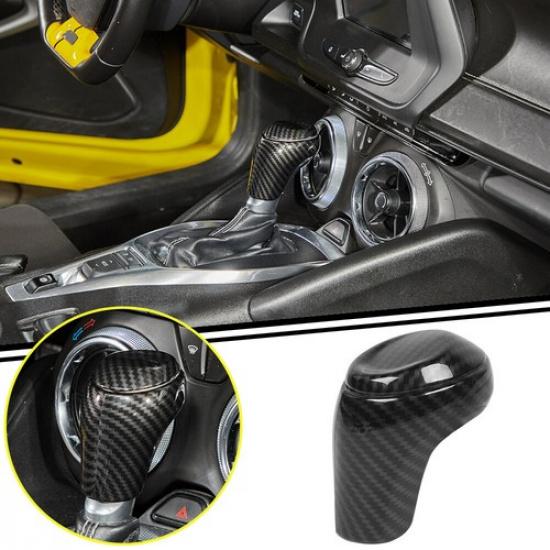 Carbon Fiber Interior Gear Shift Knob Head Shell Cover Trim For Chevy Camaro 16+