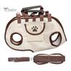 Stilvolle Haustiertransporttasche für den täglichen Gebrauch, Tragbare Tasche, Atmungsaktive Umhängetasche 2-in-1, Horizontale Wandertasche für Kleine Hunde, Leinen-Stil Reisetasche für Hunde und Katzen