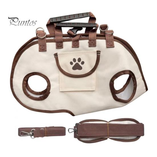 Stilvolle Haustiertransporttasche für den täglichen Gebrauch, Tragbare Tasche, Atmungsaktive Umhängetasche 2-in-1, Horizontale Wandertasche für Kleine Hunde, Leinen-Stil Reisetasche für Hunde und Katzen