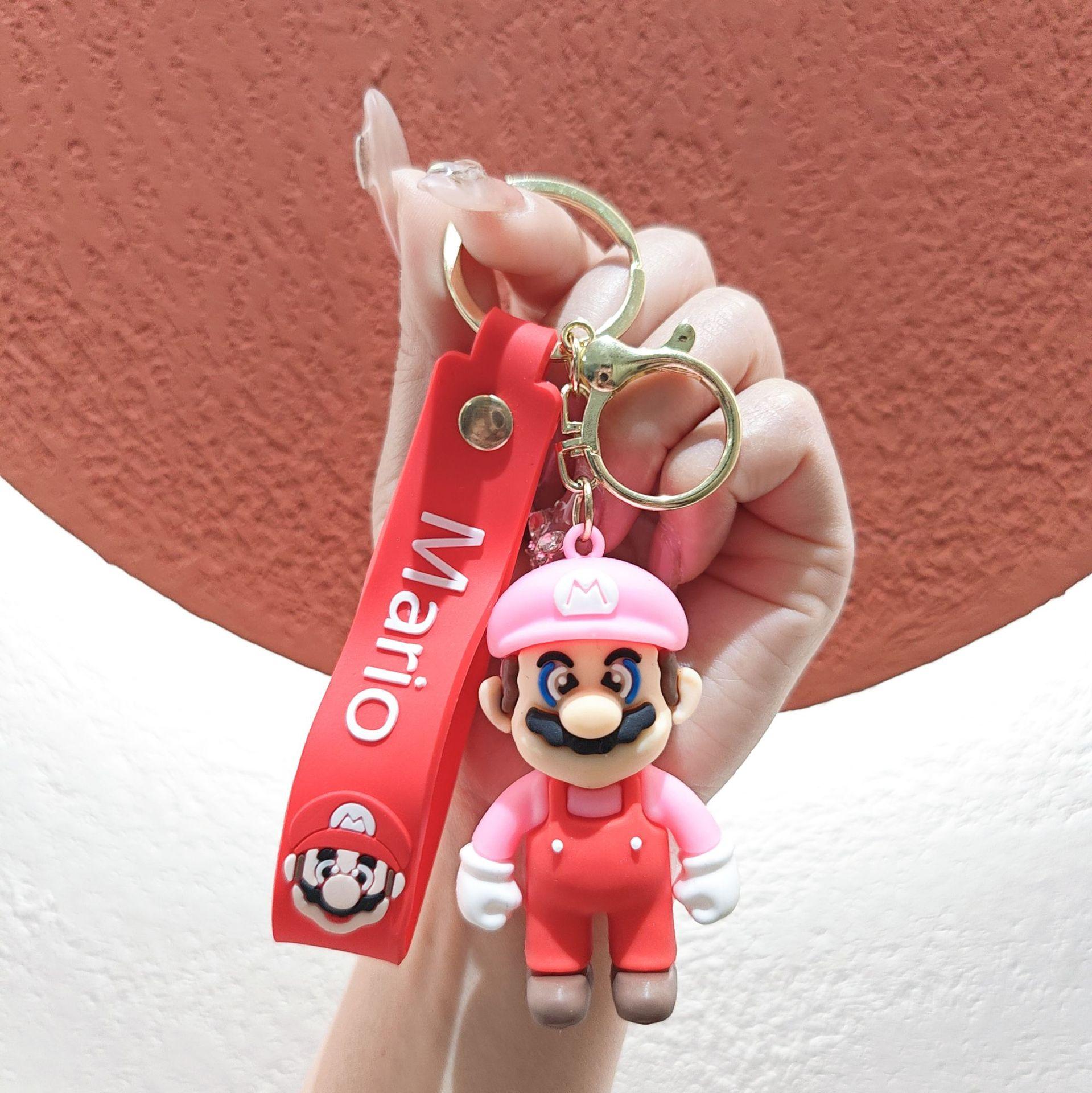 Cartoon Mario Keychain 3D Doll Pendant Cute Bag Pendant Super Mario Doll Gift