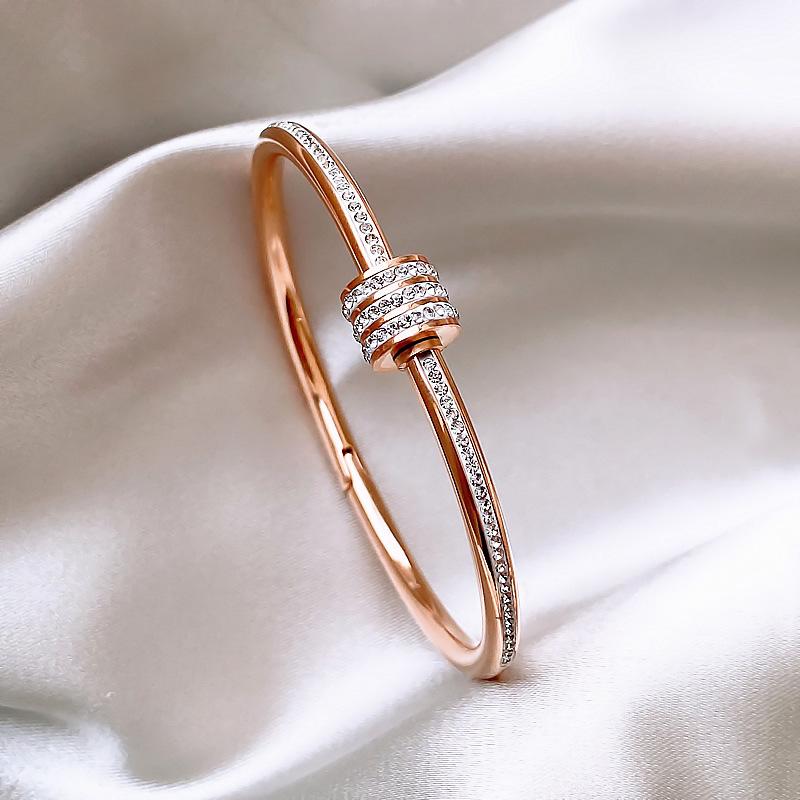 Sense of design full diamond titanium steel bracelet classyelegant jewelry fashiontrendy jewelry