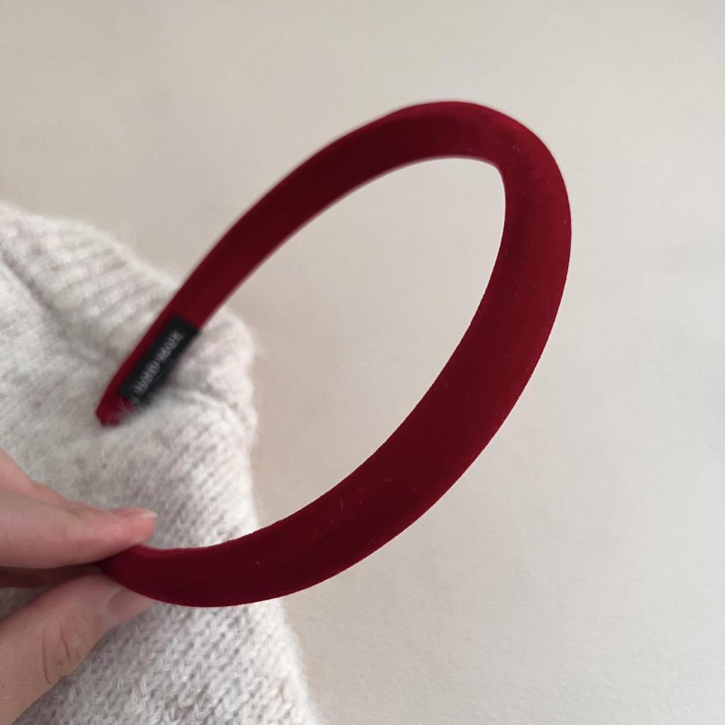 Red Plaid Retro Headband - Women's Festive Thin Edge Hair Clip